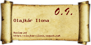Olajkár Ilona névjegykártya