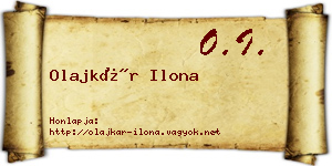 Olajkár Ilona névjegykártya